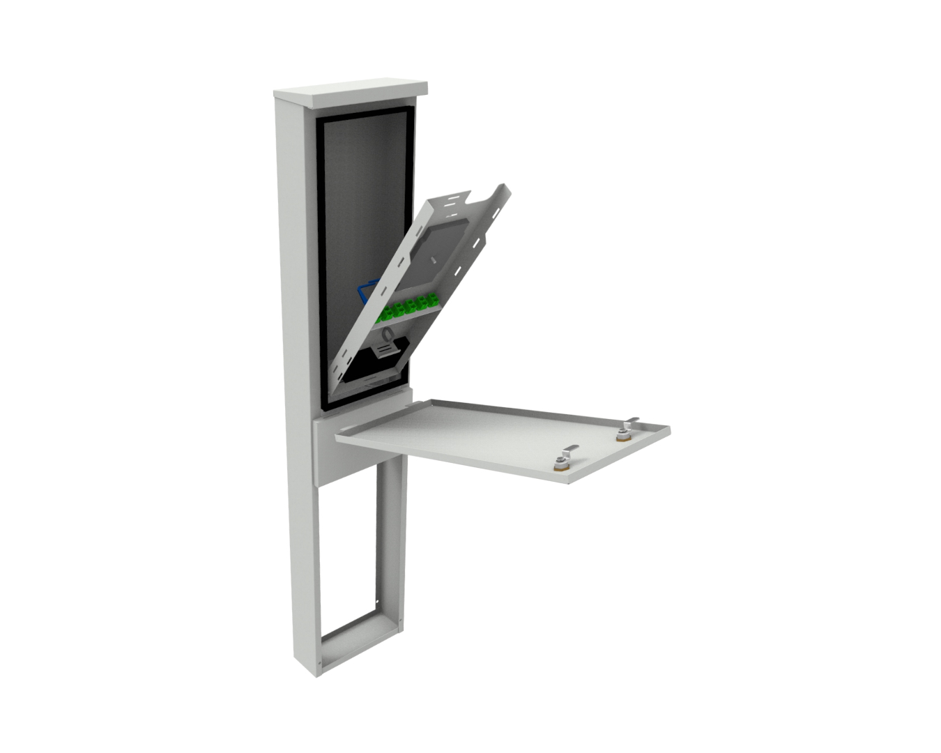 Optical outdoor cabinets - with tippable insert: SZS-ECO-240/1200/130-24-SCS-0K3-S-R7035